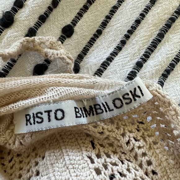 RISTO BIMBILOSKI | Boho Cream Cotton Crochet Tie Back  Bohemian Festival | Small - Picture 6 of 7